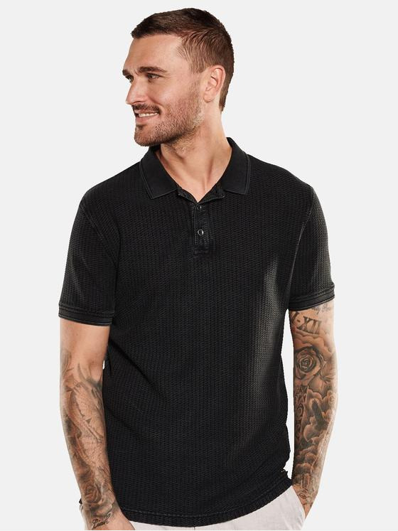 emilio adani Herren Polo-Shirt aus Baumwolle Schwarz 35104