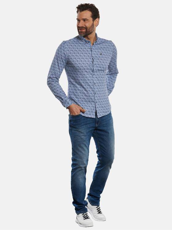 engbers Herren Langarm-Hemd Jersey Brilliantblau 32669