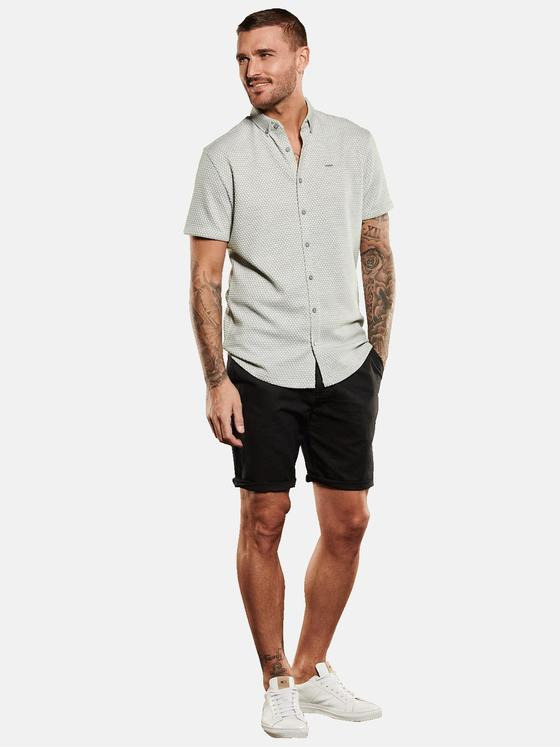 emilio adani Herren Kurzarm-Hemd slim fit Grau 35115