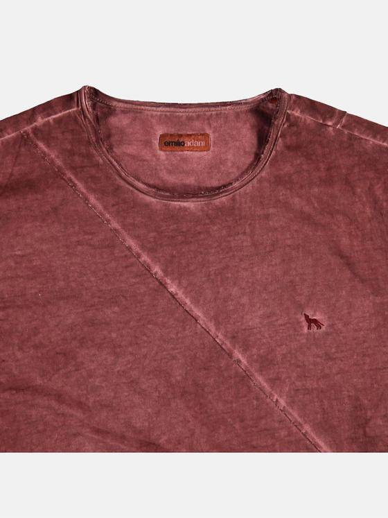 emilio adani Herren Rundhals T-Shirt Rot 23893