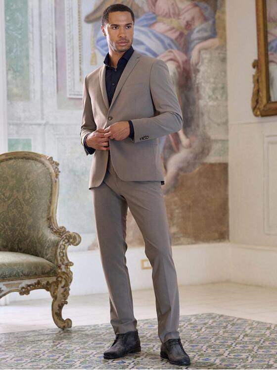 emilio adani Herren Anzug Sakko aus italienischem Garn Braunbeige 39134