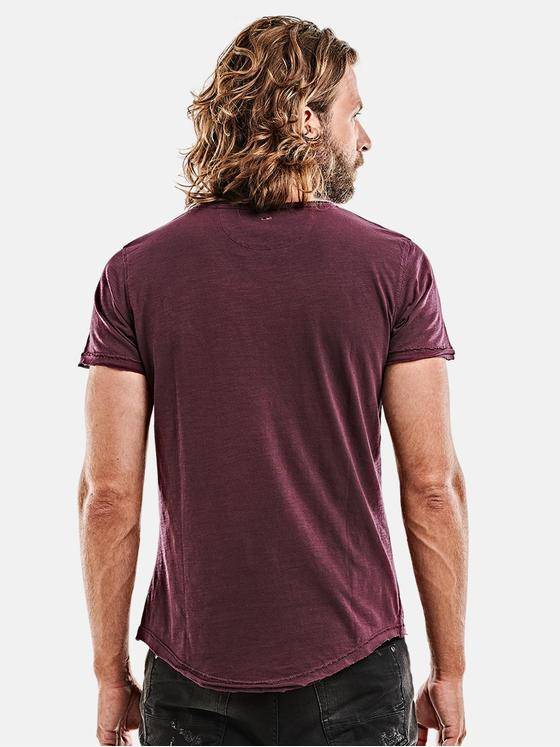 emilio adani Herren Rundhals T-Shirt Violett 26370