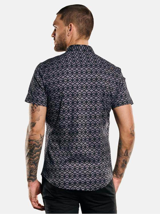 emilio adani Herren Kurzarm-Hemd aus Jersey Grau 33085