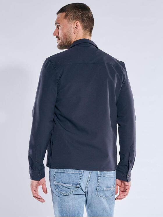 emilio adani Herren Hemd uni Marineblau 40332