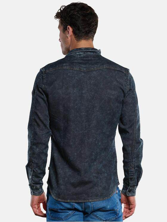 engbers Herren Langarm-Hemd im Overshirt-Design Blau 33369