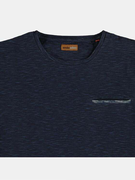 emilio adani Herren Slub Garn T-Shirt Blau 23380