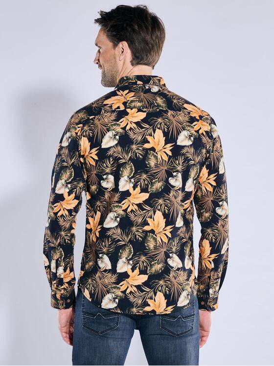 engbers Herren Langarm-Hemd gemustert Orange 38485