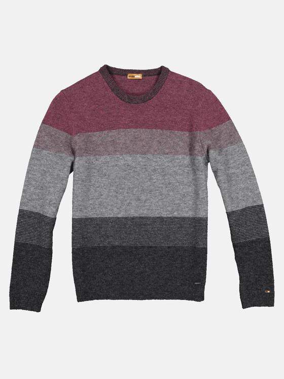 emilio adani Herren Pullover mit Blockstreifen Grau 32349