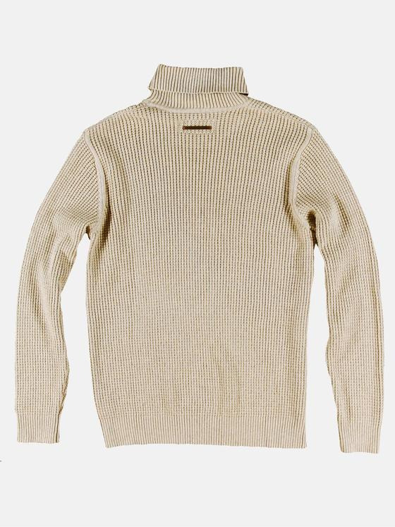 emilio adani Herren Rollkragenpullover grobmaschig Beige 30472