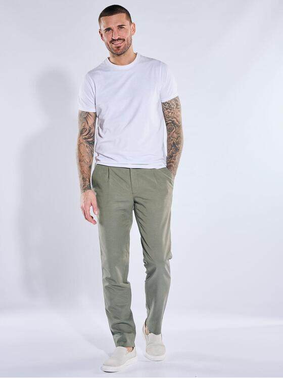 emilio adani Herren Anzug-Hose aus Leinenmischqualität Khaki 40371
