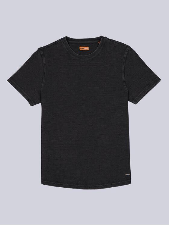 emilio adani Herren T-Shirt uni Schwarz 38930
