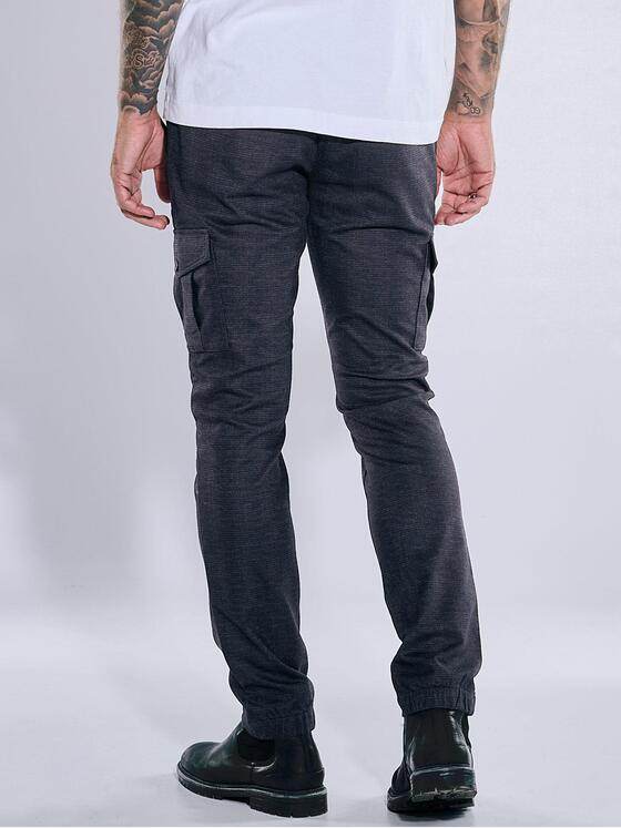 emilio adani Herren Chino-Cargo kariert Blau 37547