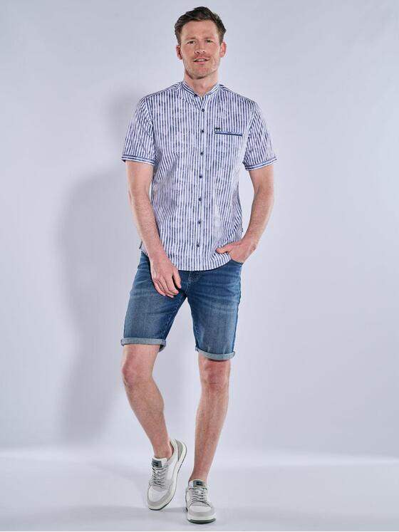 engbers Herren Kurzarm-Hemd gestreift Saphirblau 38954