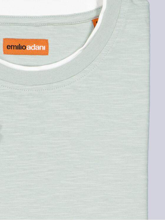 emilio adani Herren Rundhals T-Shirt Hellgruen 40649