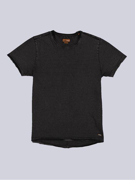 emilio adani Herren T-Shirt uni Schwarz 35352
