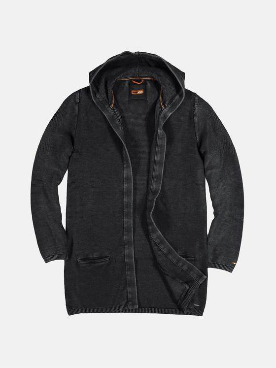 emilio adani Herren modischer Cardigan mit Kapuze Grau 28940