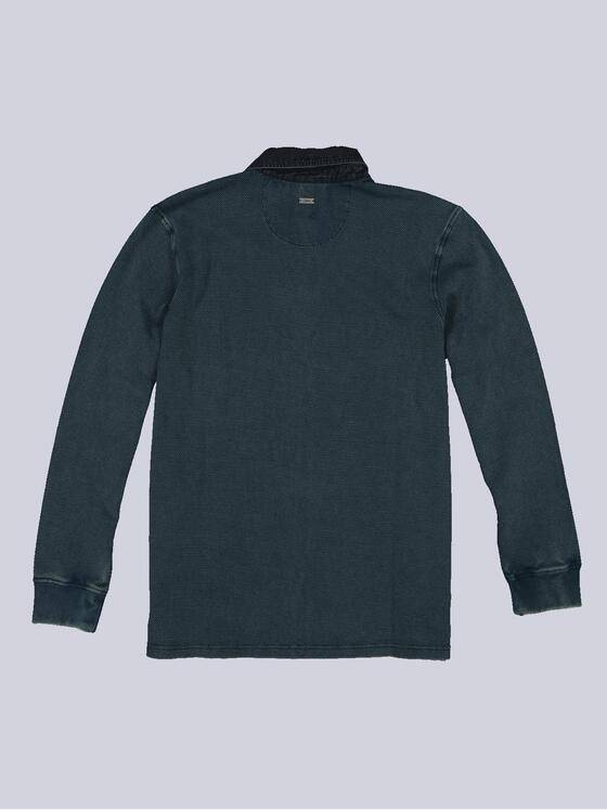 engbers Herren Langarm-Shirt mit Polo-Kragen Petrolblau 33773