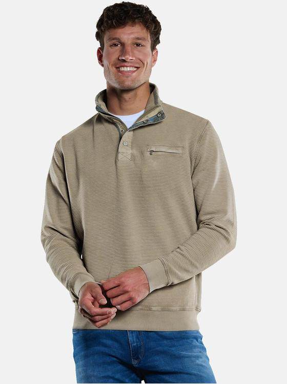 engbers Herren Sweatshirt mit Stehkragen Braunbeige 33759