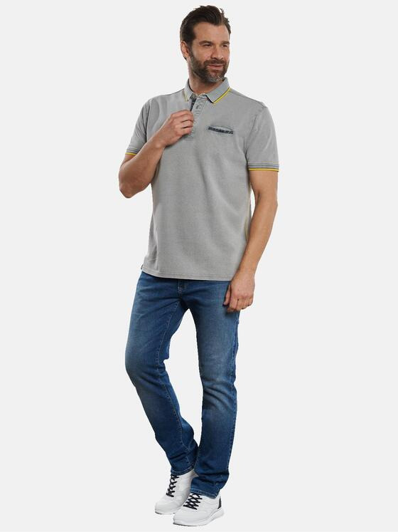 engbers Herren Poloshirt mit Neondetails Silbergrau 32797