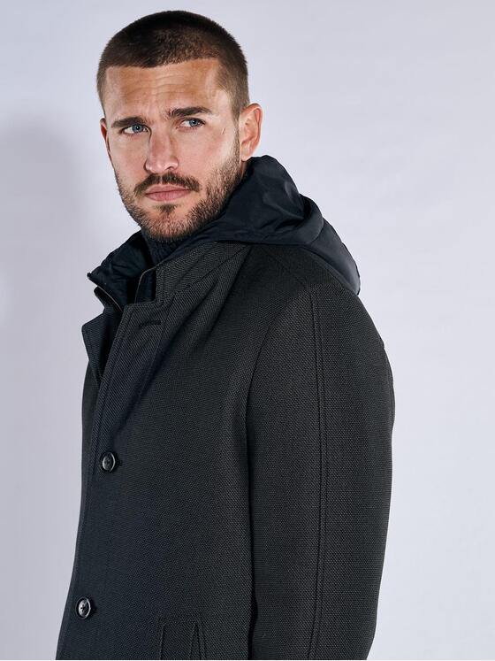 emilio adani Herren Mantel mit Inlet Grau 37577