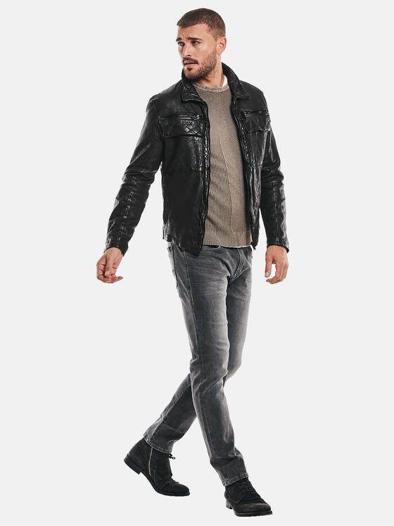 emilio adani Herren Lederjacke Schwarz 32414