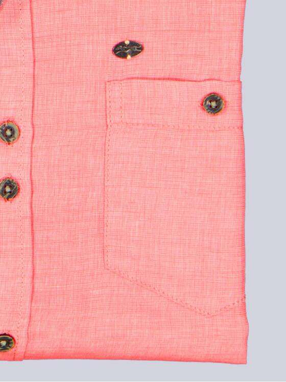 engbers Herren Kurzarm-Hemd mit Leinenanteil Hellrot 38382