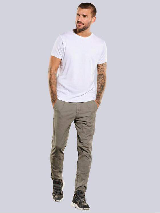 emilio adani Herren Chino mit Gummibund Weiß 35255