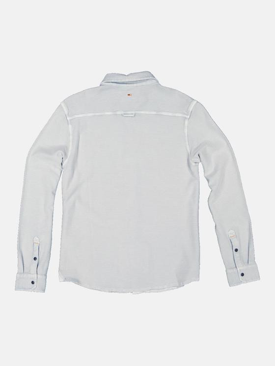 emilio adani Herren Langarm-Shirt mit Polo-Kragen Grau 34510