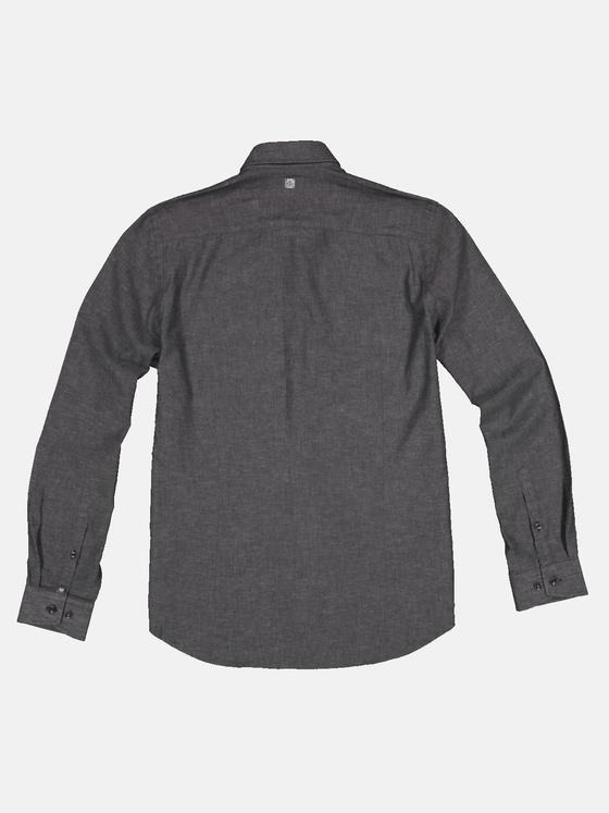 ENGBERS GERMANY Herren Langarm-Hemd aus Leinen Anthrazit 32688