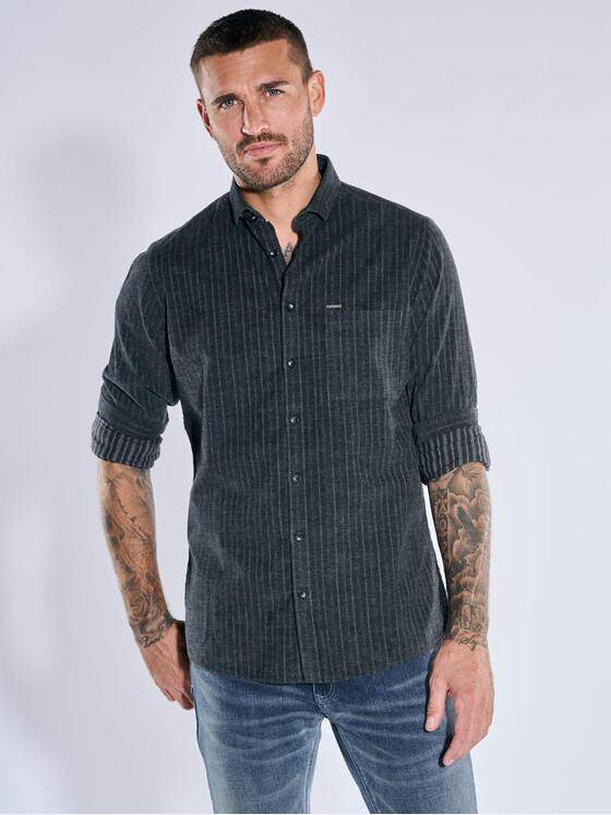 emilio adani Herren Langarm-Hemd gemustert Anthrazit 39441