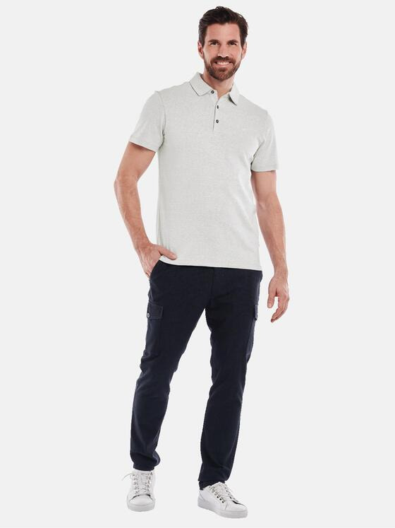 ENGBERS GERMANY Herren Polo-Shirt mit Leinen Grau 35081