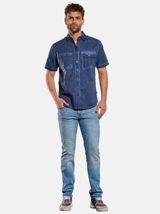 engbers Herren Kurzarm-Hemd uni Blau 33042