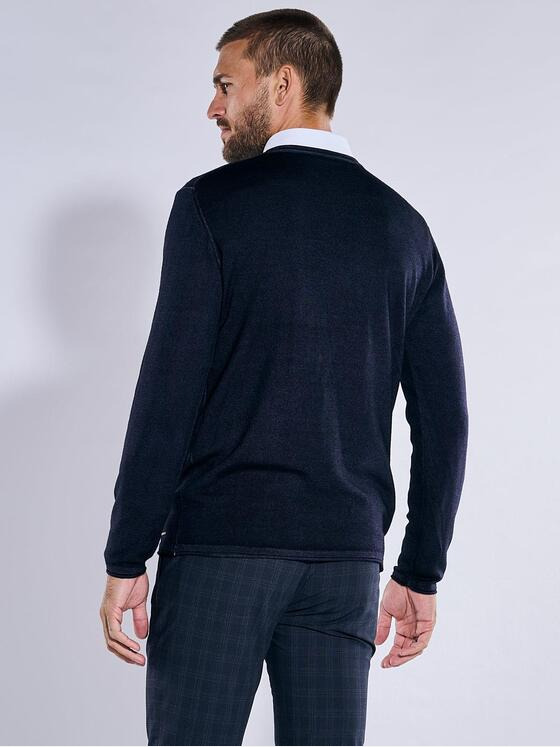 emilio adani Herren Pullover uni Blau 37805