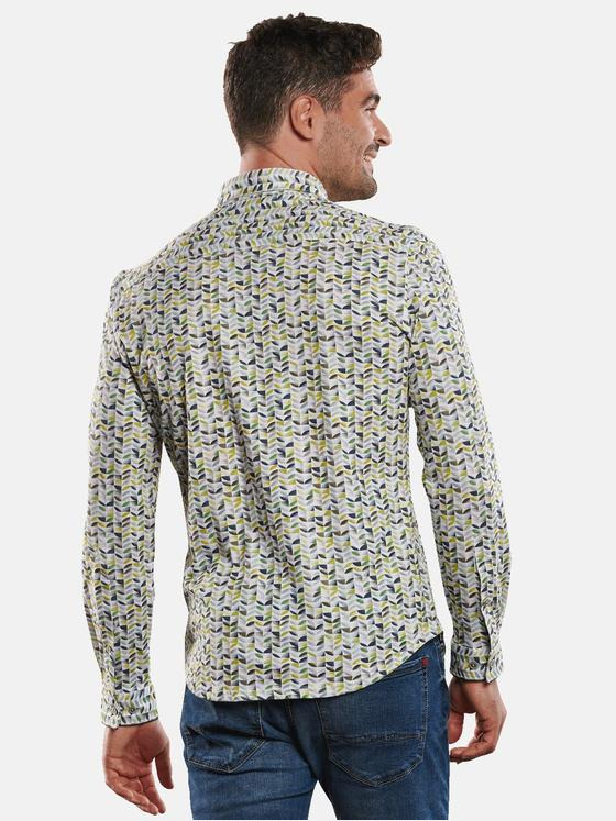 engbers Herren Langarm-Hemd gemustert Gelb 32431