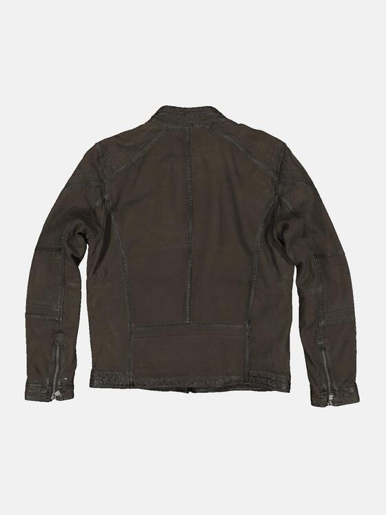 emilio adani Herren Lederjacke aus Nubuk-Leder Grün 34223
