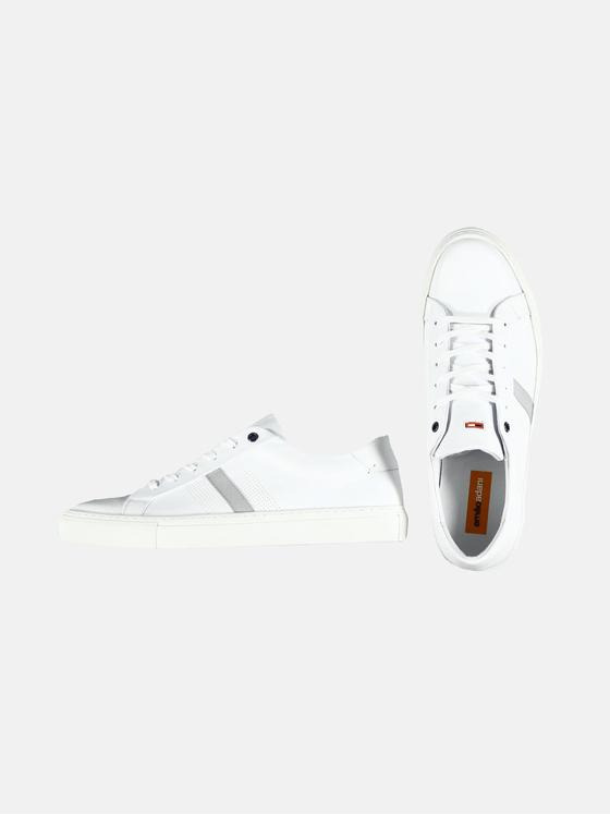 emilio adani Herren bequemer Sneaker aus geschmeidigem Nappaleder Weiß 29451