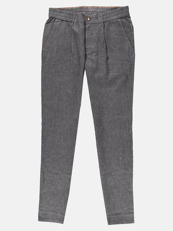 emilio adani Herren Chino mit Bundfalte Grau 30839