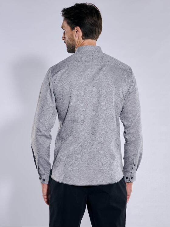 engbers Herren Langarm-Hemd gemustert Silbergrau 38175