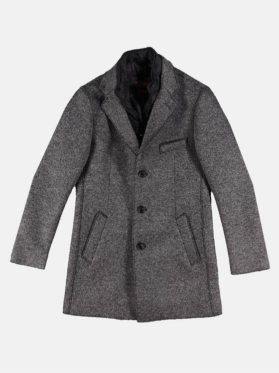 emilio adani Herren Mantel mit Inlet Grau 30784