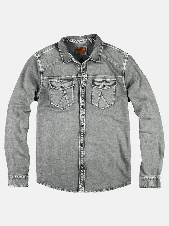 emilio adani Herren Baumwoll-Jersey-Hemd Grau 29166
