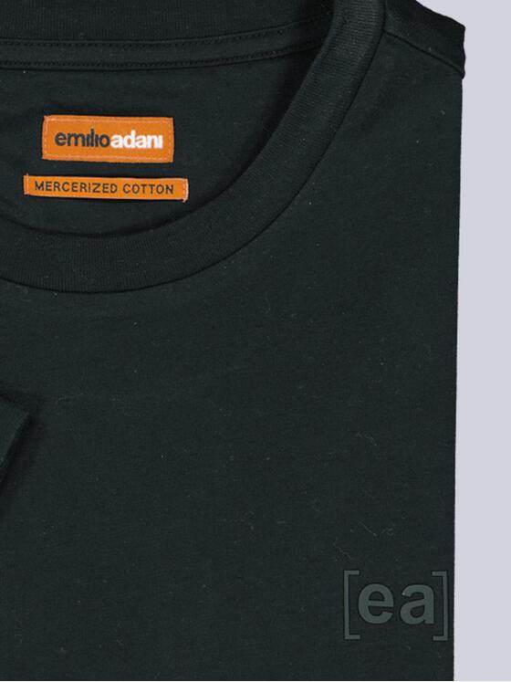 emilio adani Herren Rundhals T-Shirt Schwarz 40073