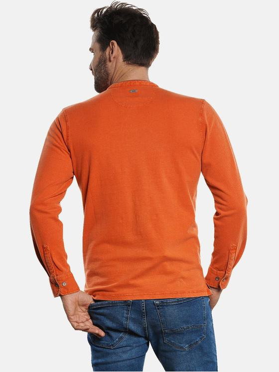 engbers Herren Henley Shirt Dunkelorange 32789