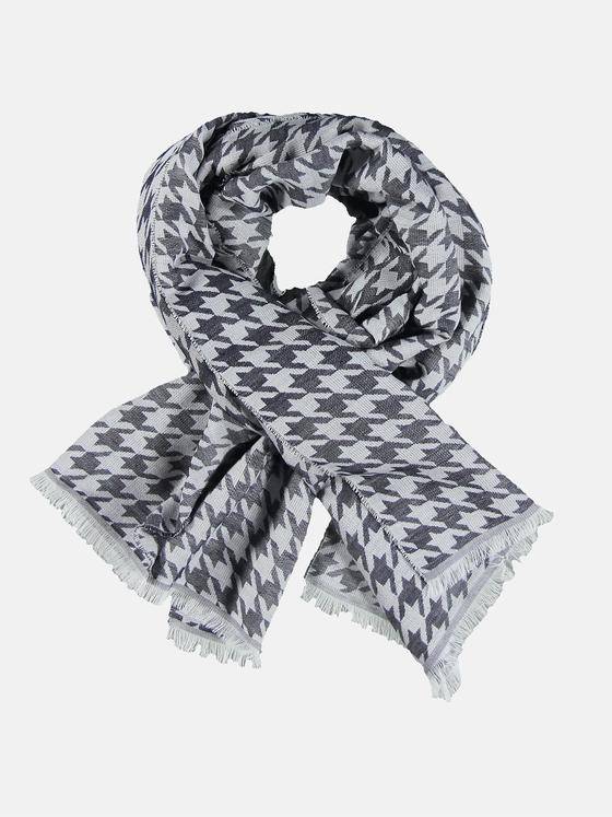 emilio adani Herren Schal mit Leinenanteil und dezentem Muster. Blau 31423