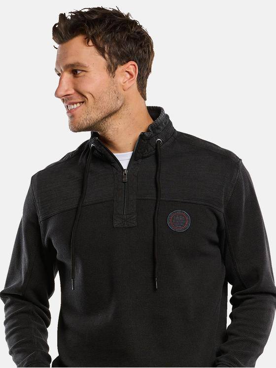 engbers Herren Sweatshirt mit Stehkragen Schwarz 33764