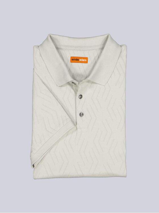 emilio adani Herren Polo-Shirt strukturiert Hellgrau 38687