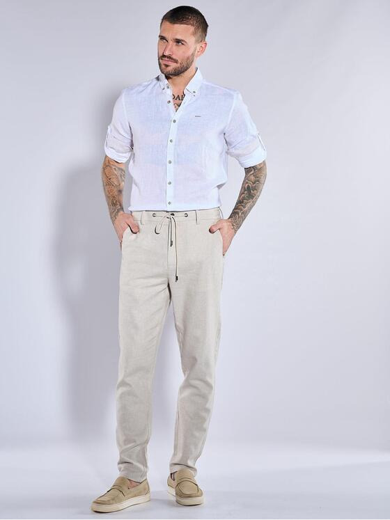 emilio adani Herren Anzug-Hose slim fit Beige 36541