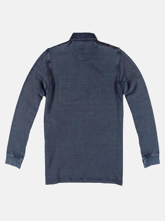 engbers Herren Langarm Poloshirt mit Kontrastnähten Blau 31135