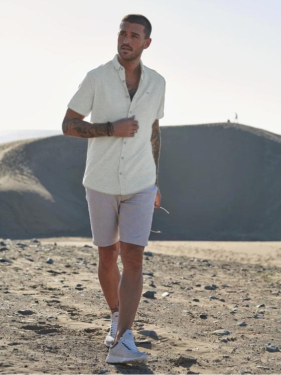 emilio adani Herren Kurzarm-Hemd slim fit Grau 35115
