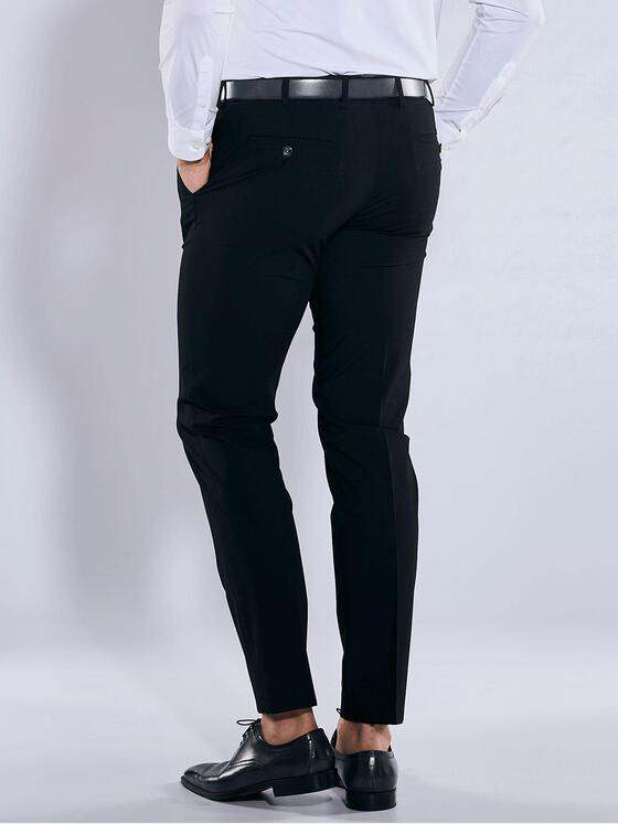 emilio adani Herren Anzug-Hose slim fit Schwarz 36484