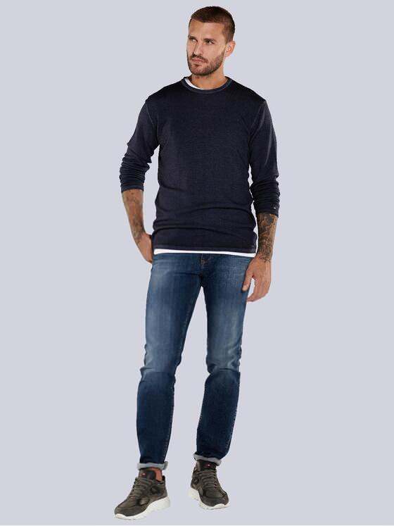 emilio adani Herren Pullover uni Blau 36143